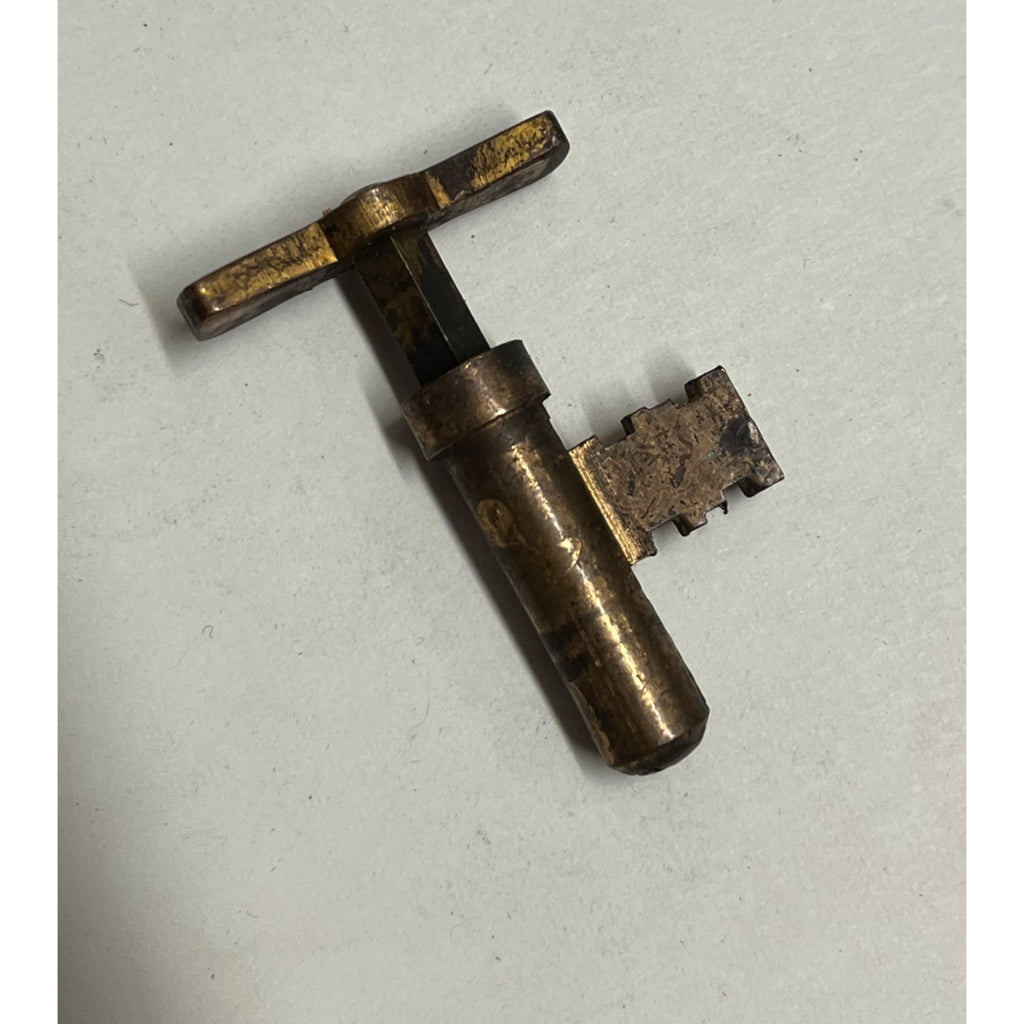 Victorian Era Bronze or Brass Pocket door Mortise Hooked Key Salvaged