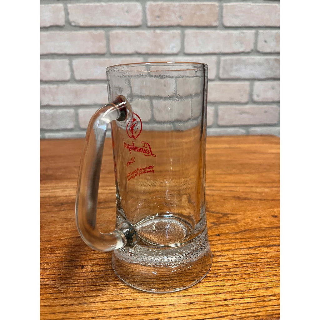 Vintage Leinenkugel Beer Mug Heavy Glass Mug 6.5" Tall Indian Maiden
