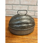 Vintage Tin Pudding Bread Jello Mold Melon Shaped 2qt Primitive Farmhouse