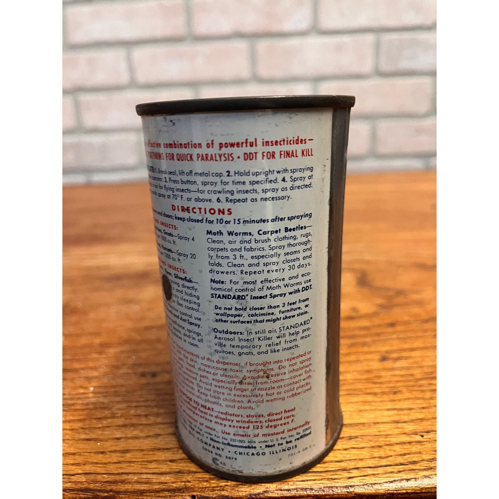 Vintage Standard oil Co. Insect Killer Can Advertising Bug Graphics 12oz
