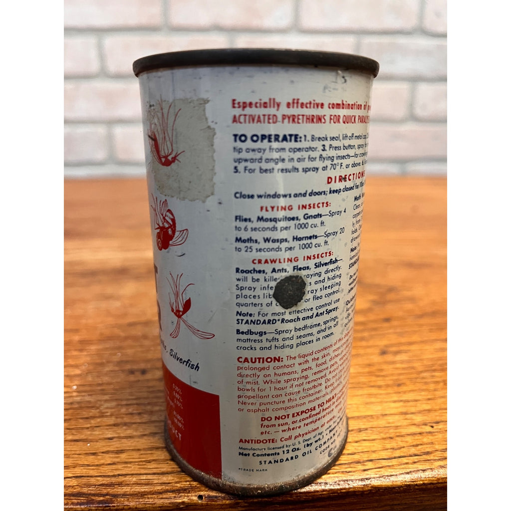 Vintage Standard oil Co. Insect Killer Can Advertising Bug Graphics 12oz