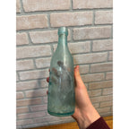 1890s Blob C.W. Cheney Slug Plate Aqua Embossed Bottle Lowell Mass