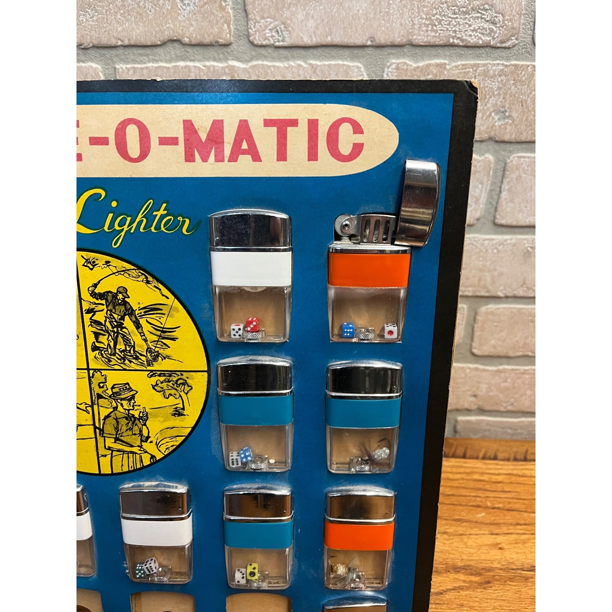 Vintage 1960s See-O-Matic Cigarette Lighters Store Display Sign Advertising
