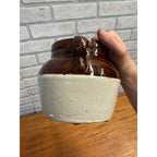 Vintage Advertising Stoneware Bean Crock, Miller's Grocery Elkhorn, Wis.