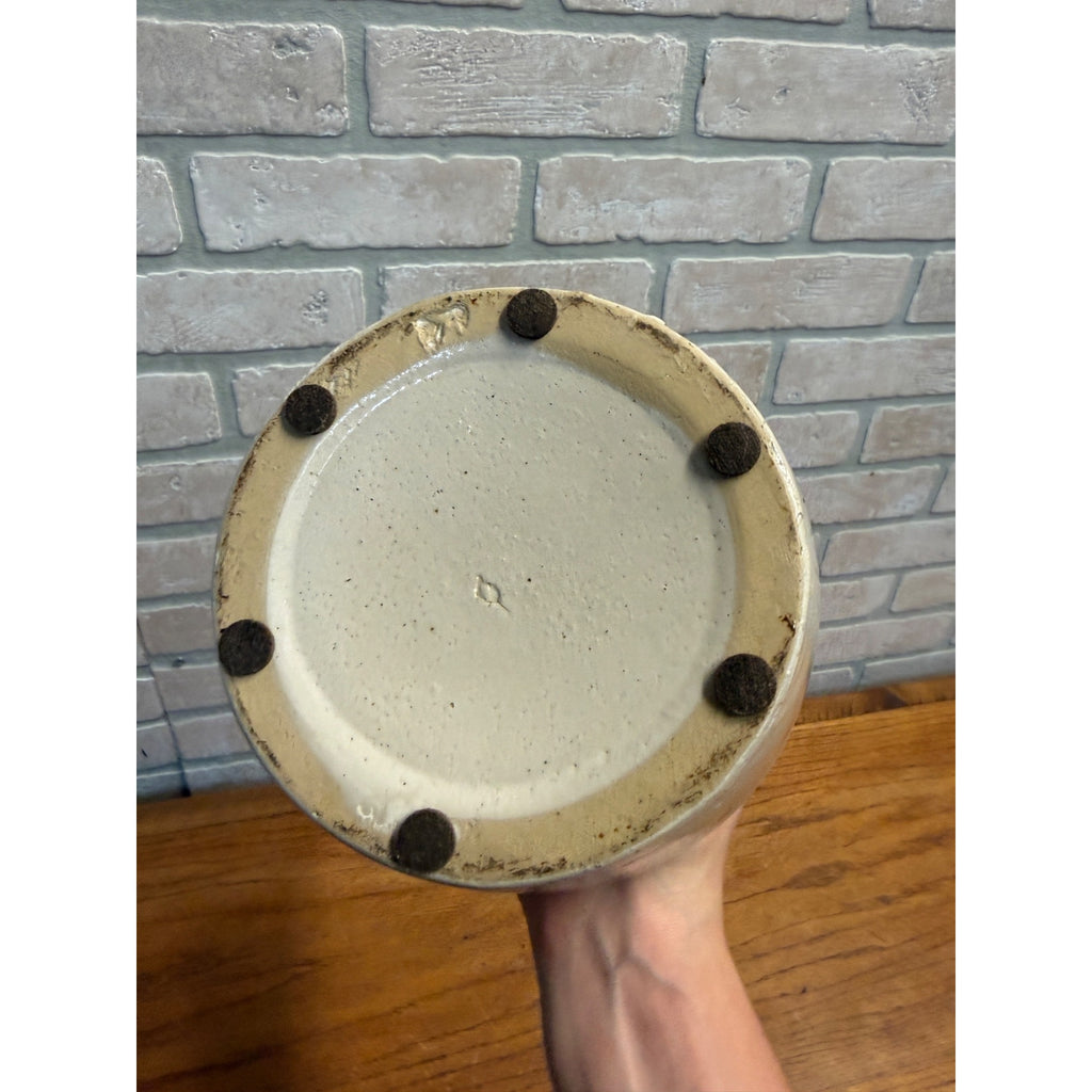 Vintage Advertising Stoneware Bean Crock, Miller's Grocery Elkhorn, Wis.