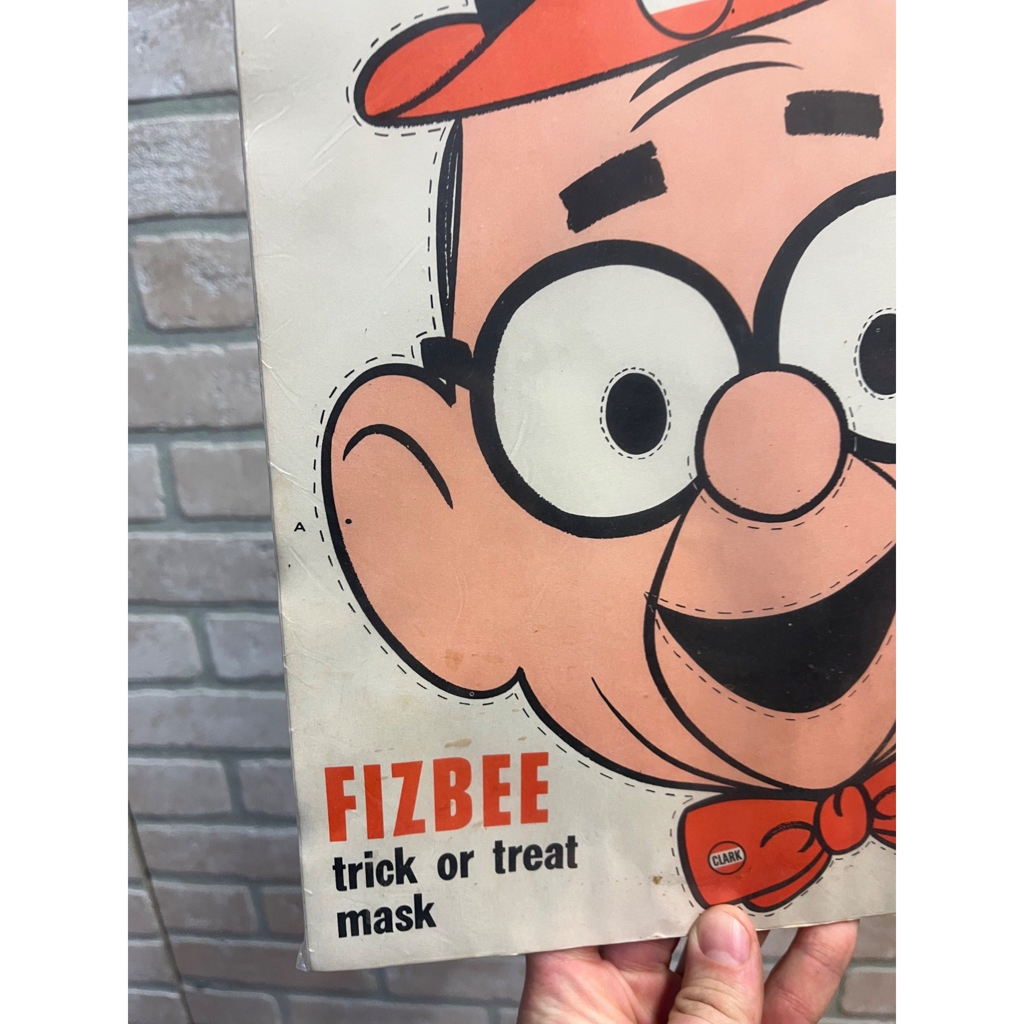 Clark Gas Station Advertising Halloween Mask Fizbee 1960 RARE Clark Advertising