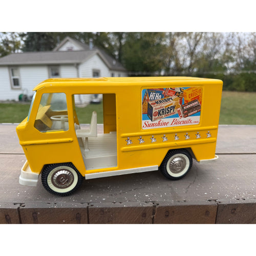 Vintage Buddy L Sunshine Biscuits Bakery Delivery Van Truck Pressed Steel Toy