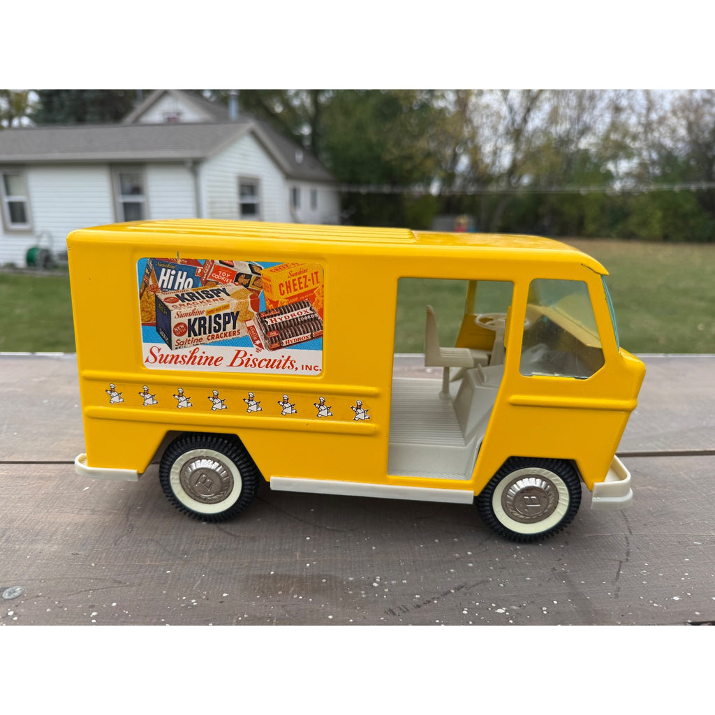 Vintage Buddy L Sunshine Biscuits Bakery Delivery Van Truck Pressed Steel Toy