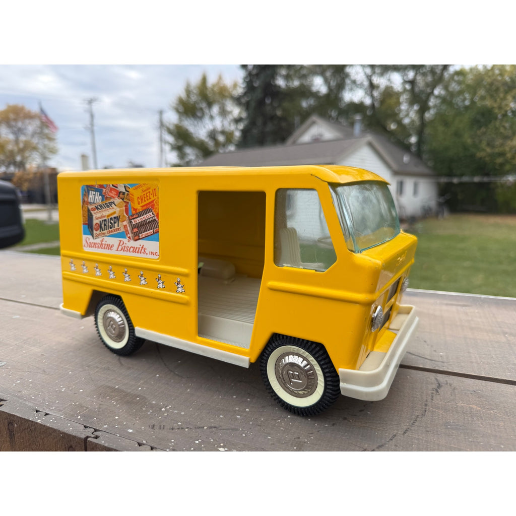 Vintage Buddy L Sunshine Biscuits Bakery Delivery Van Truck Pressed Steel Toy