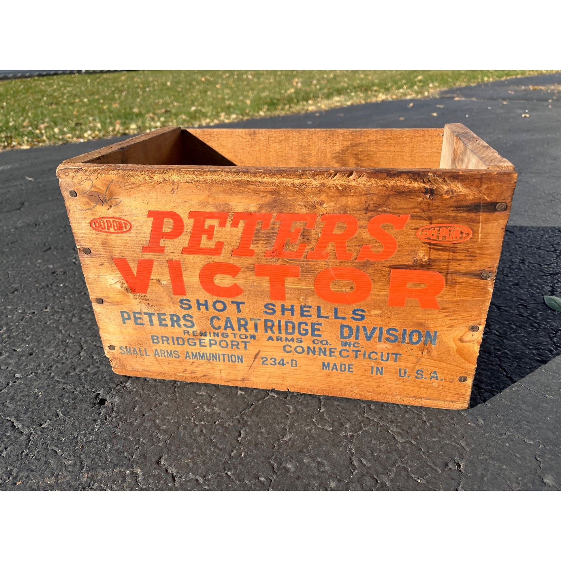 Vintage Peter's Victor Shot Shells Wooden Ammo Crate Case Box 12ga Shotgun