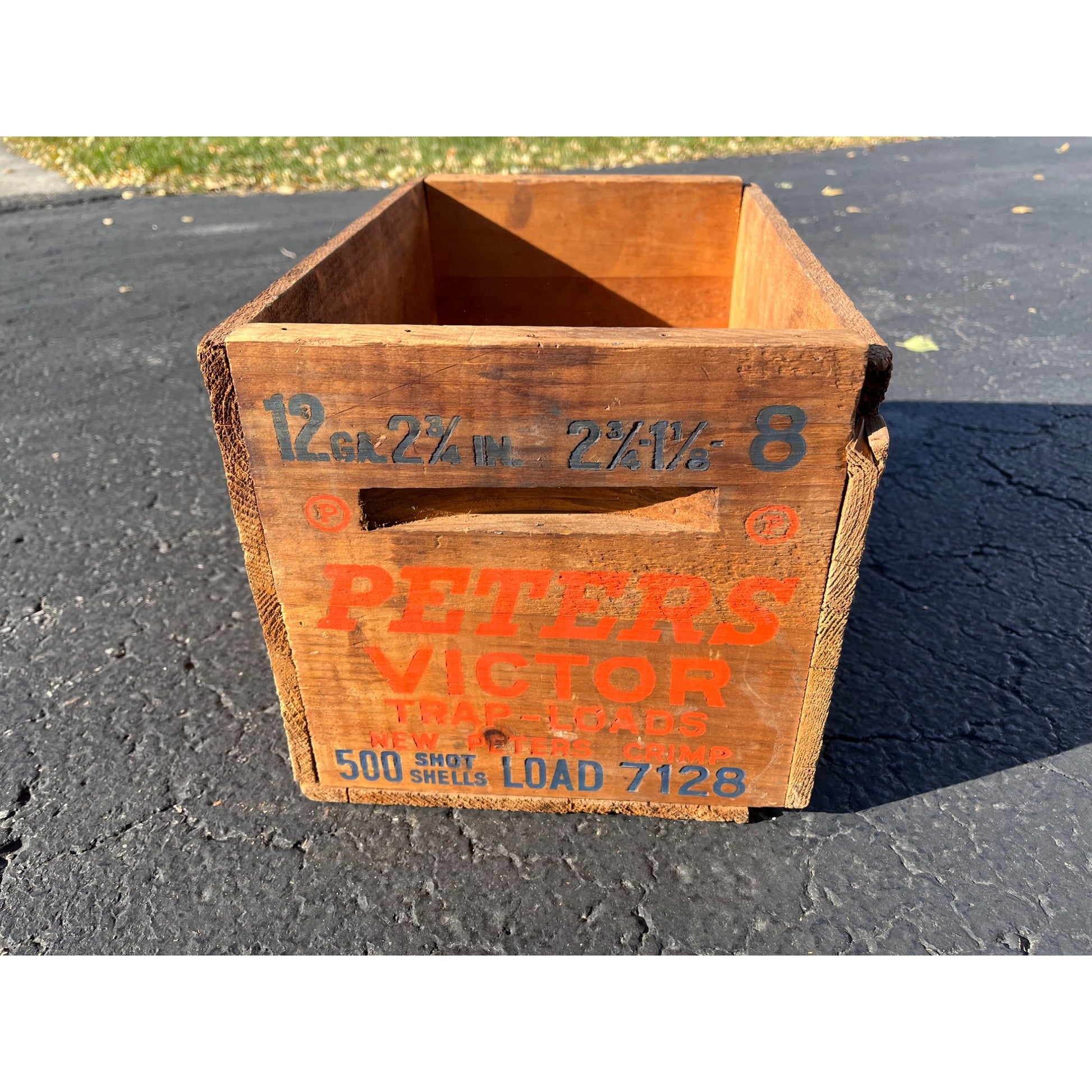 Vintage Peter's Victor Shot Shells Wooden Ammo Crate Case Box 12ga Shotgun