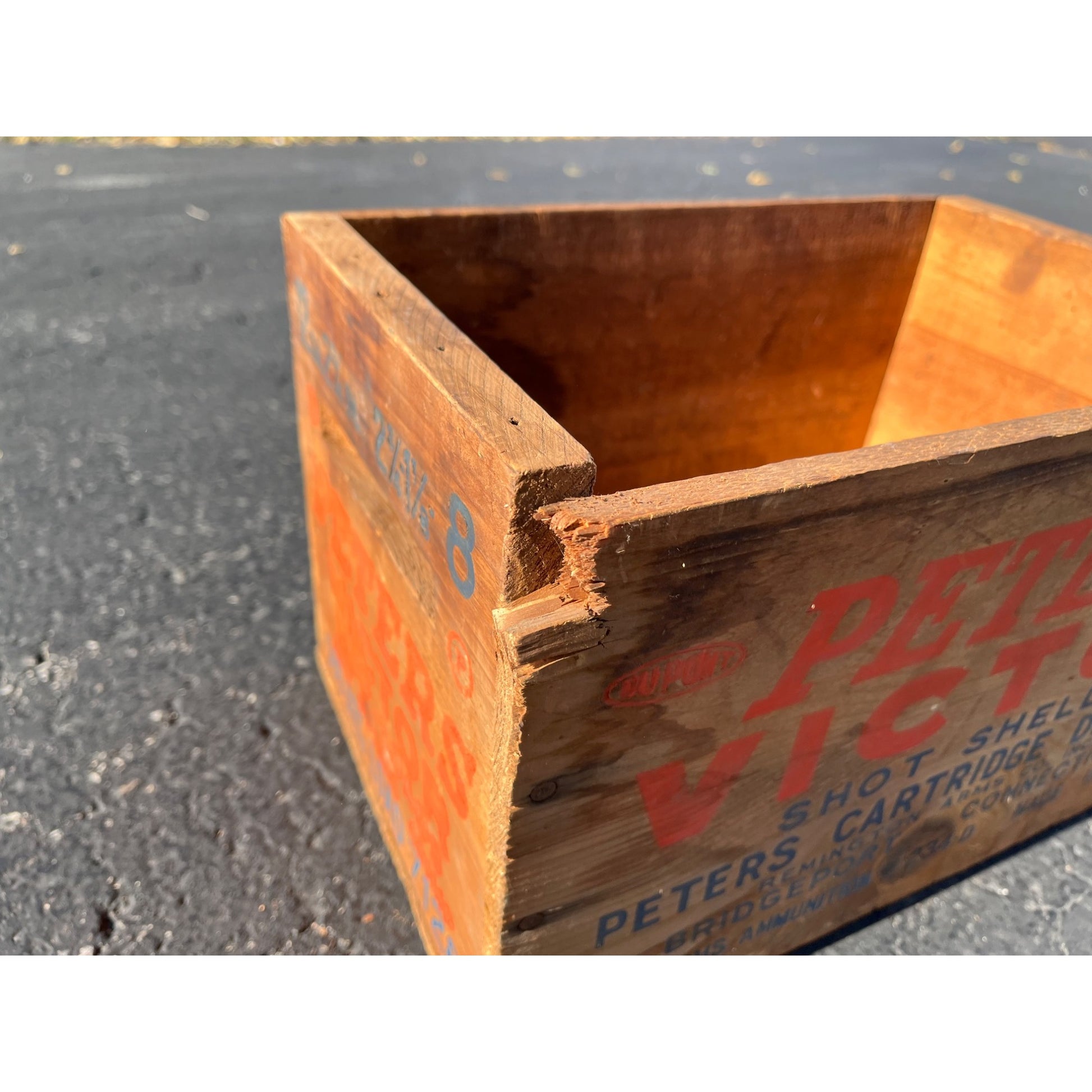Vintage Peter's Victor Shot Shells Wooden Ammo Crate Case Box 12ga Shotgun