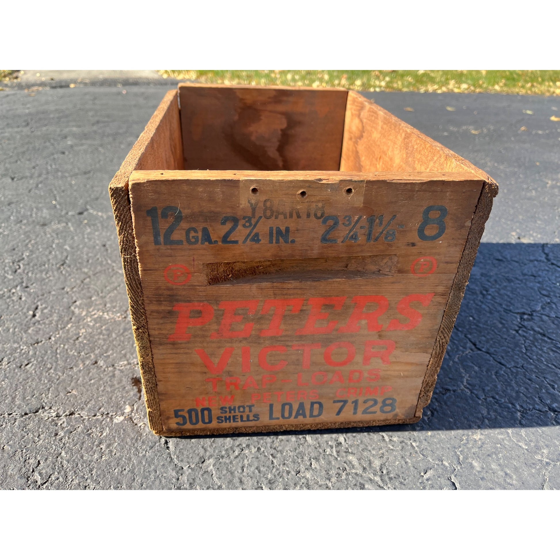 Vintage Peter's Victor Shot Shells Wooden Ammo Crate Case Box 12ga Shotgun