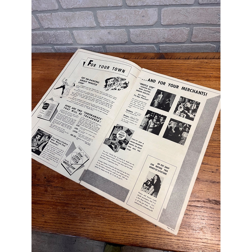 Whistle Stop Pressbook 1946 George Raft, Sexy Ava Gardner, McLaglen, Film Noir