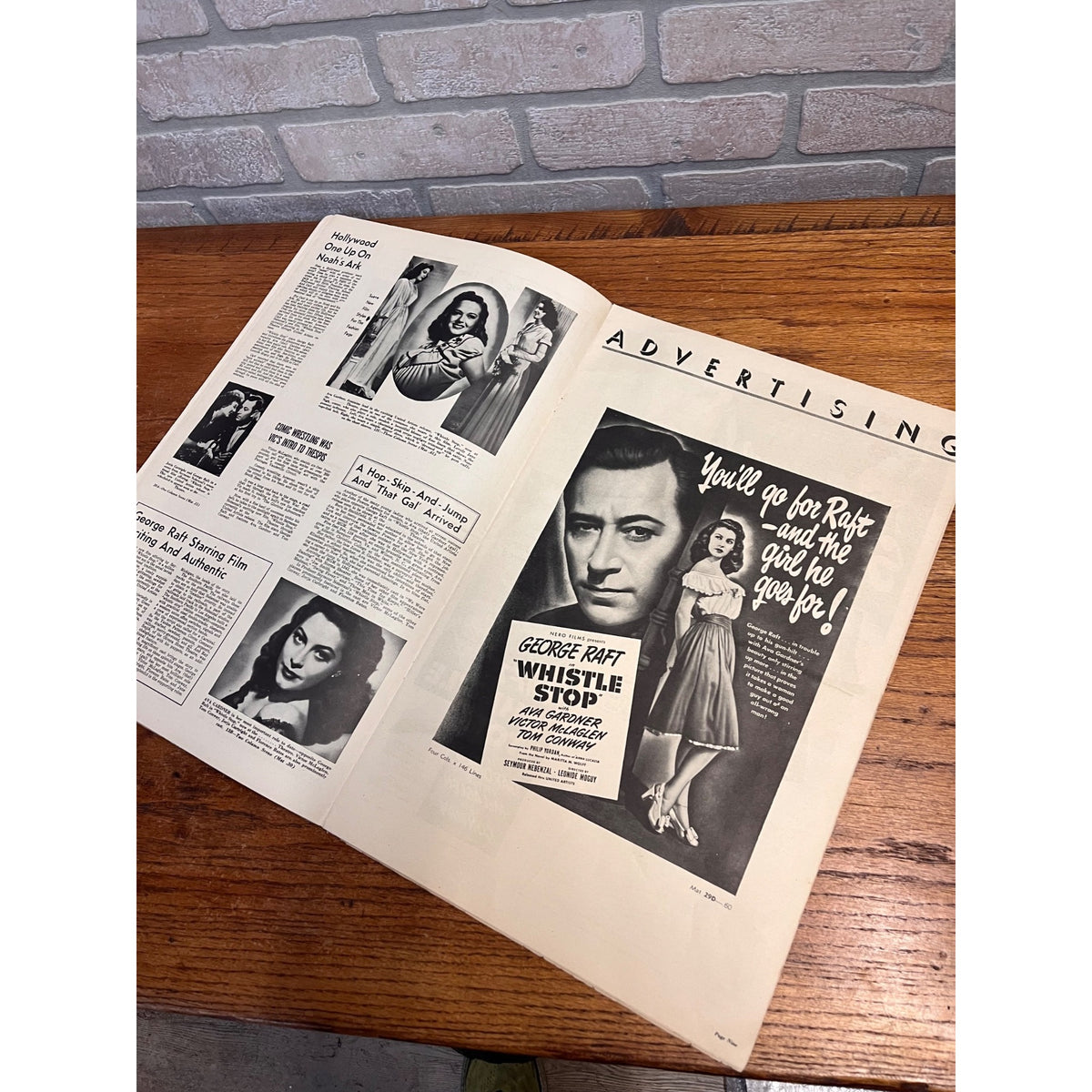 Whistle Stop Pressbook 1946 George Raft, Sexy Ava Gardner, McLaglen, Film Noir