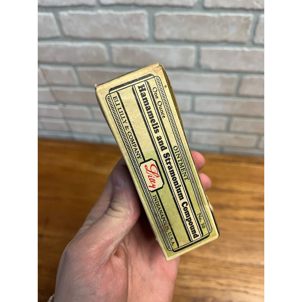 Vintage Eli Lilly Hamamelis & Stramonium Ointment Tube & Box Quack Medicine