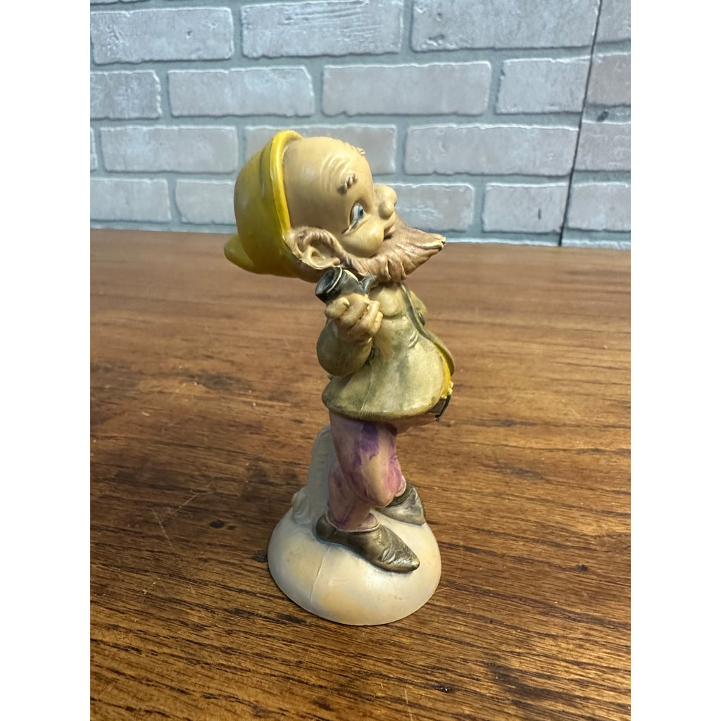 Vintage Depose Italy Blue Eyed Elf Dwarf Smoking Pipe Figurine