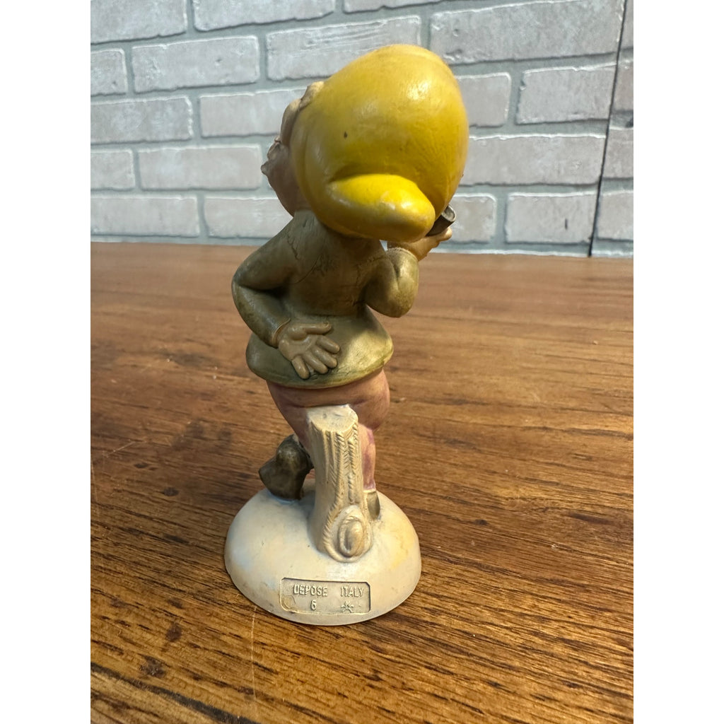 Vintage Depose Italy Blue Eyed Elf Dwarf Smoking Pipe Figurine