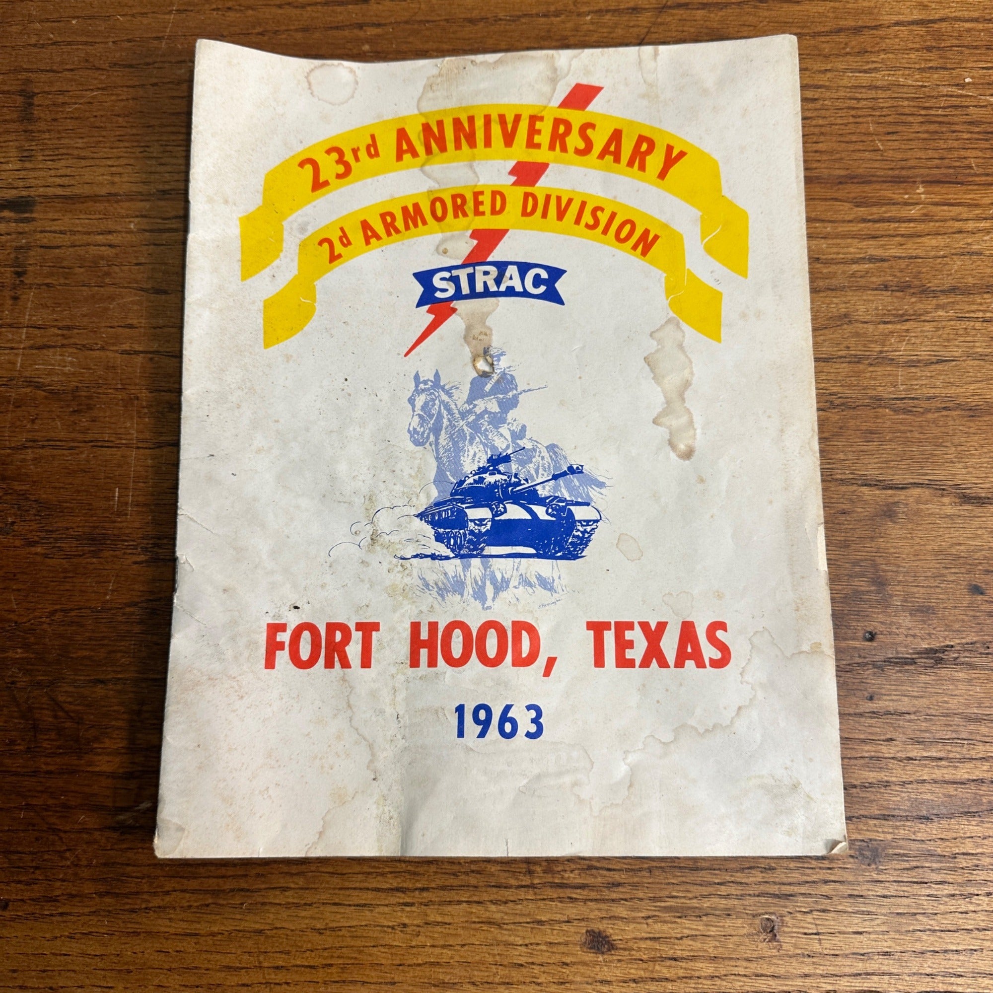 Vintage 2nd Armored Division US Army Fort Hood TX 1963 Program 23rd Anniversary