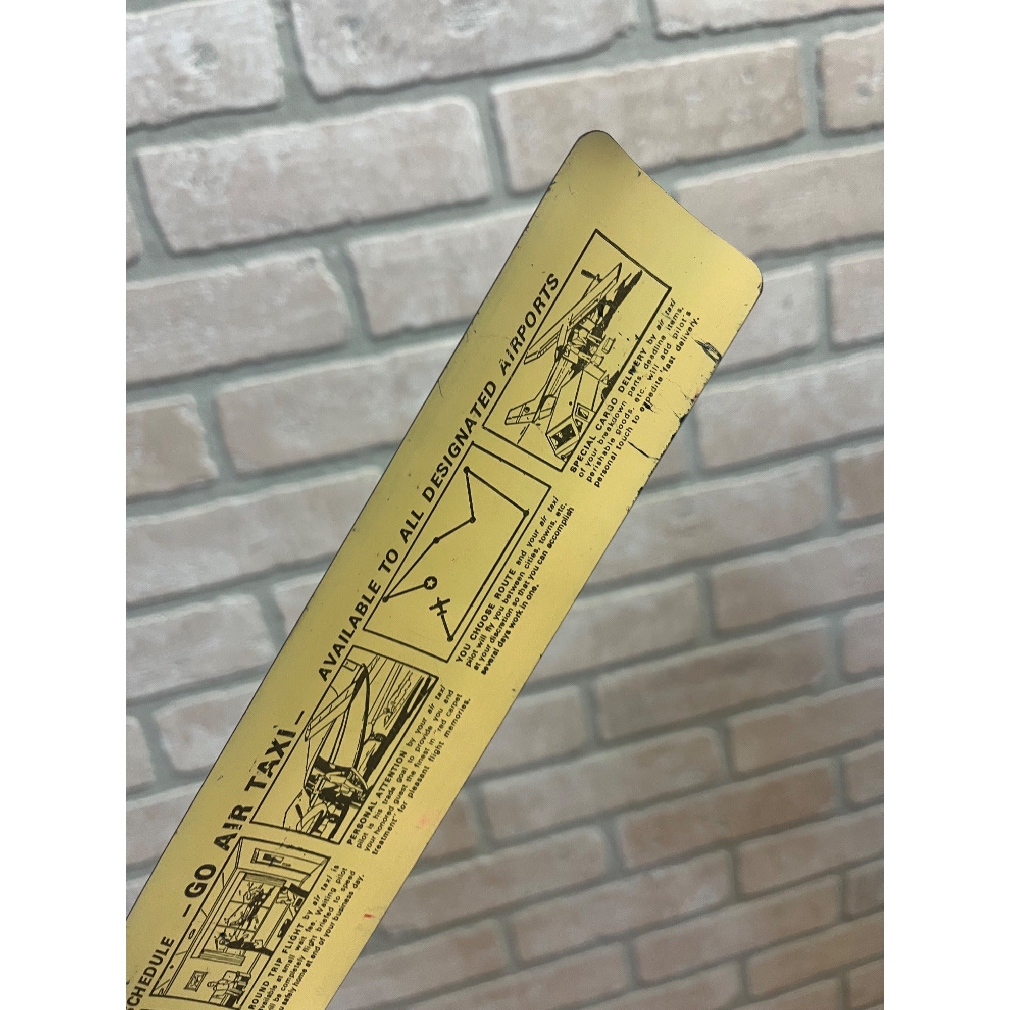 Vintage Fond du Lac Skyport Airport Advertising Ruler Air Charter Ambulance
