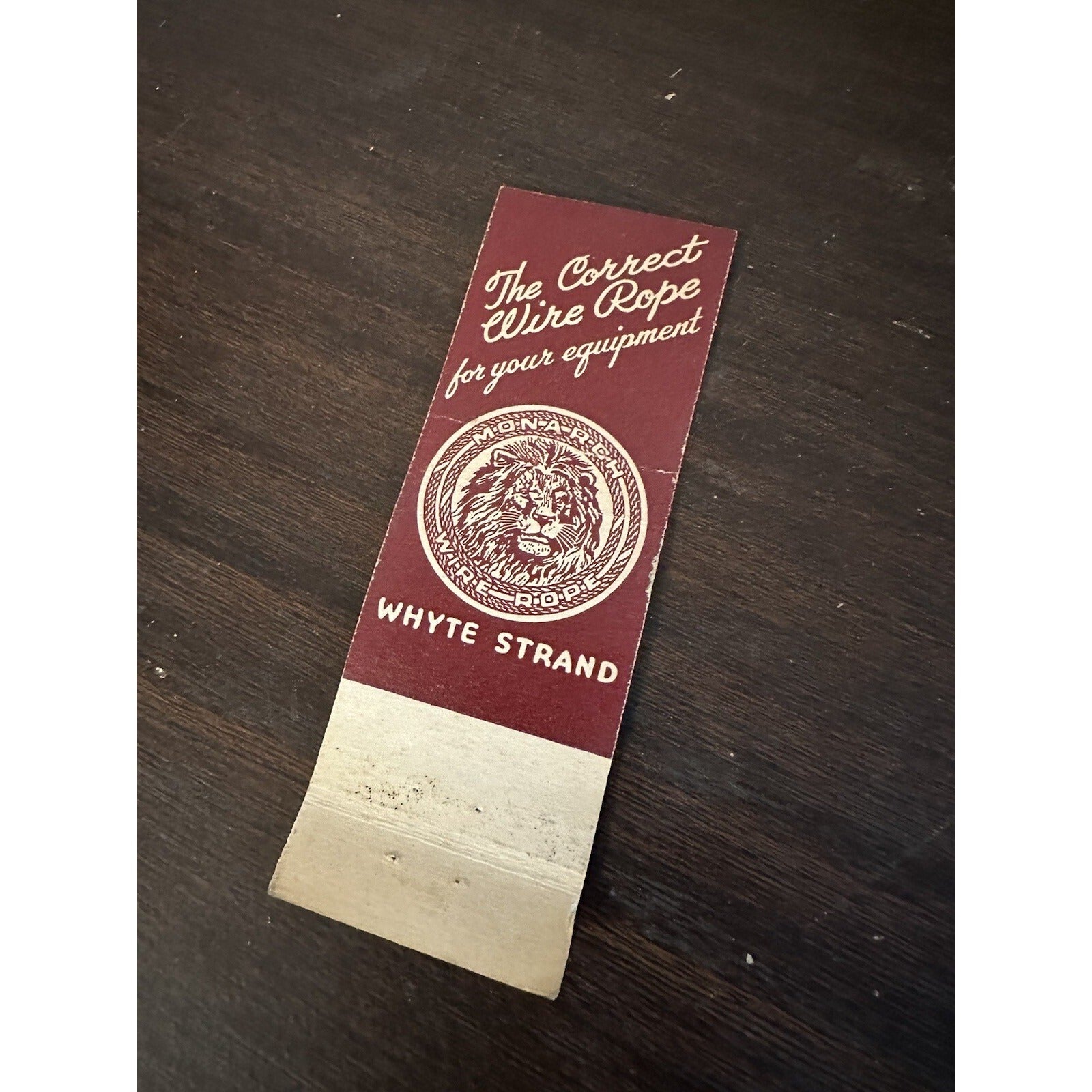 Vintage 1950s MacWhyte Company Advertising Matchbook Oshkosh Wis