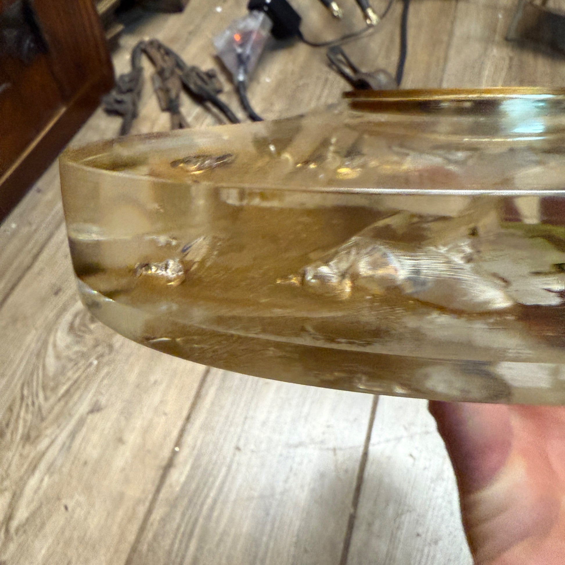 Vintage Mid Century Gold Lighter Ashtray Lucite Table Lighter Ashtray