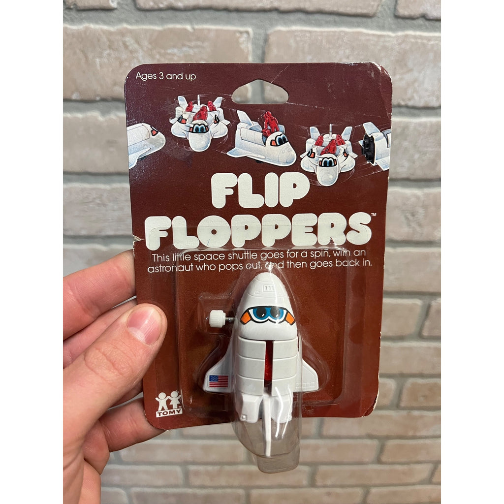 Rare Vintage 1981 Tomy Flip Floppers Nasa Space Shuttle Wind-Up Toy New on Card