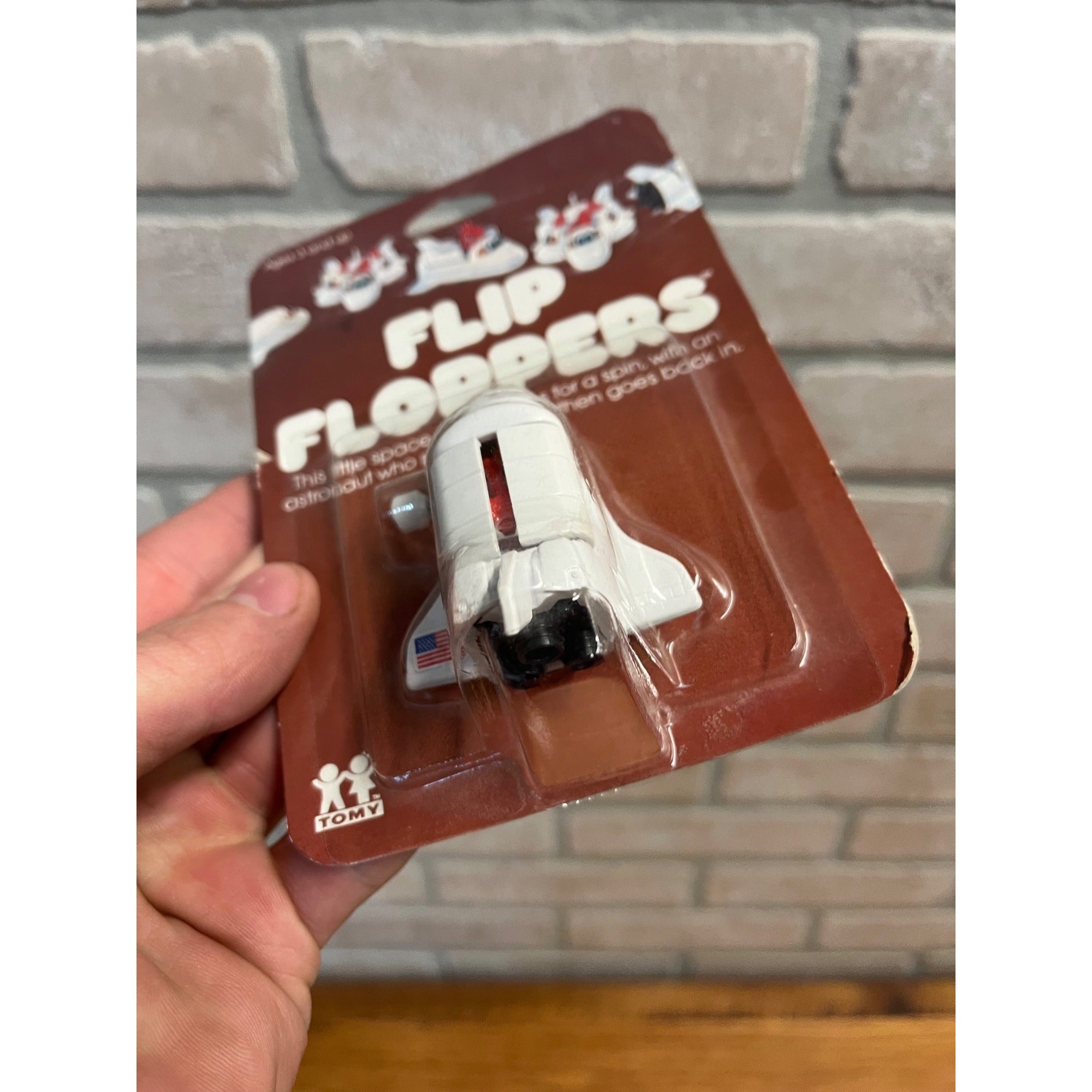 Rare Vintage 1981 Tomy Flip Floppers Nasa Space Shuttle Wind-Up Toy New on Card