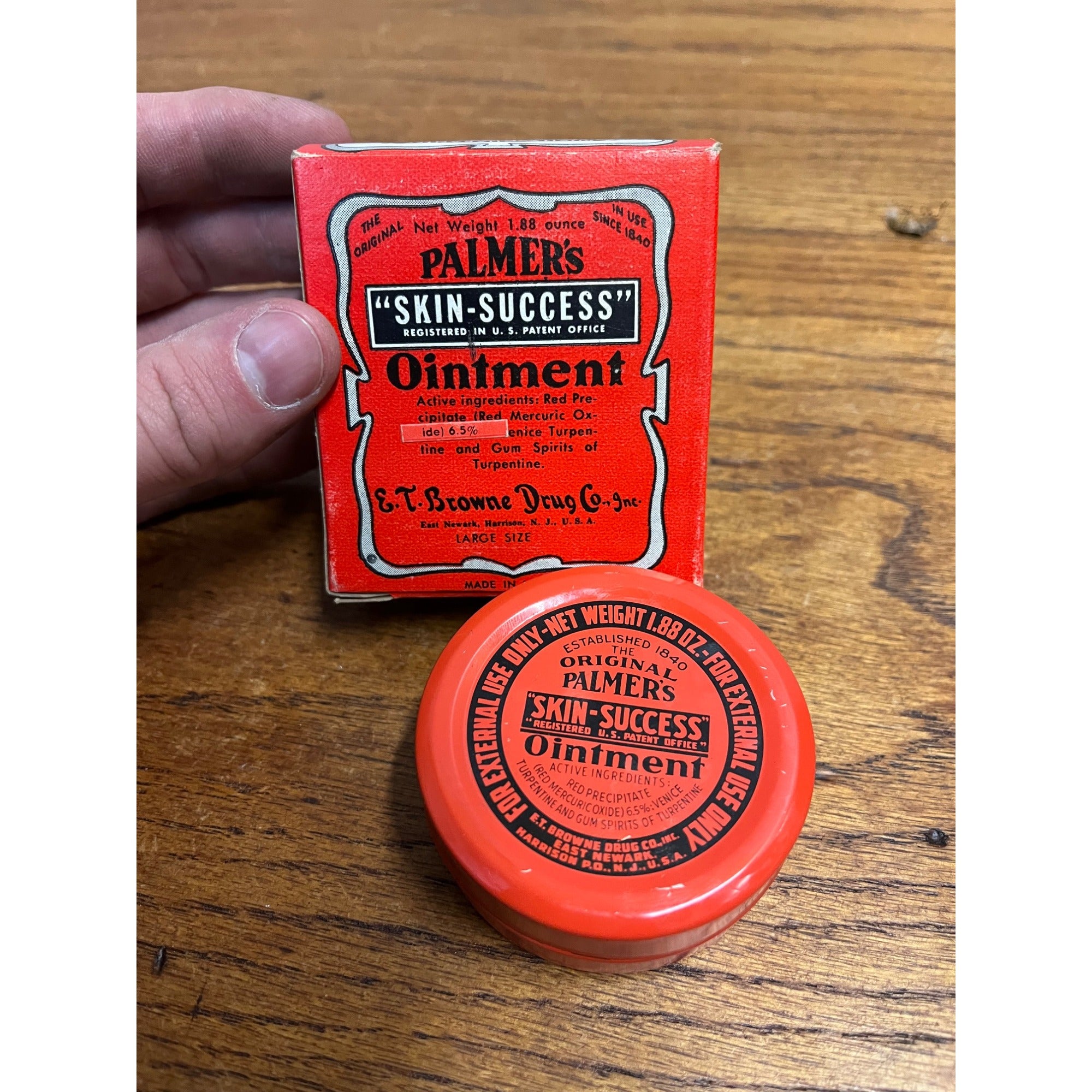 Vintage Palmers Skin-Success Ointment Box w/ Full Tin Antique Apothecary Pharma