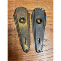 Antique Vintage Art Deco Brass Pull Plate Cover For Door Knob Handle Lock