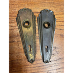 Antique Vintage Art Deco Brass Pull Plate Cover For Door Knob Handle Lock