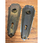 Antique Vintage Art Deco Brass Pull Plate Cover For Door Knob Handle Lock