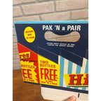 Vintage 1960s Hires Root Beer NOS Soda Carrier Totes Advertising Bottle Carrier
