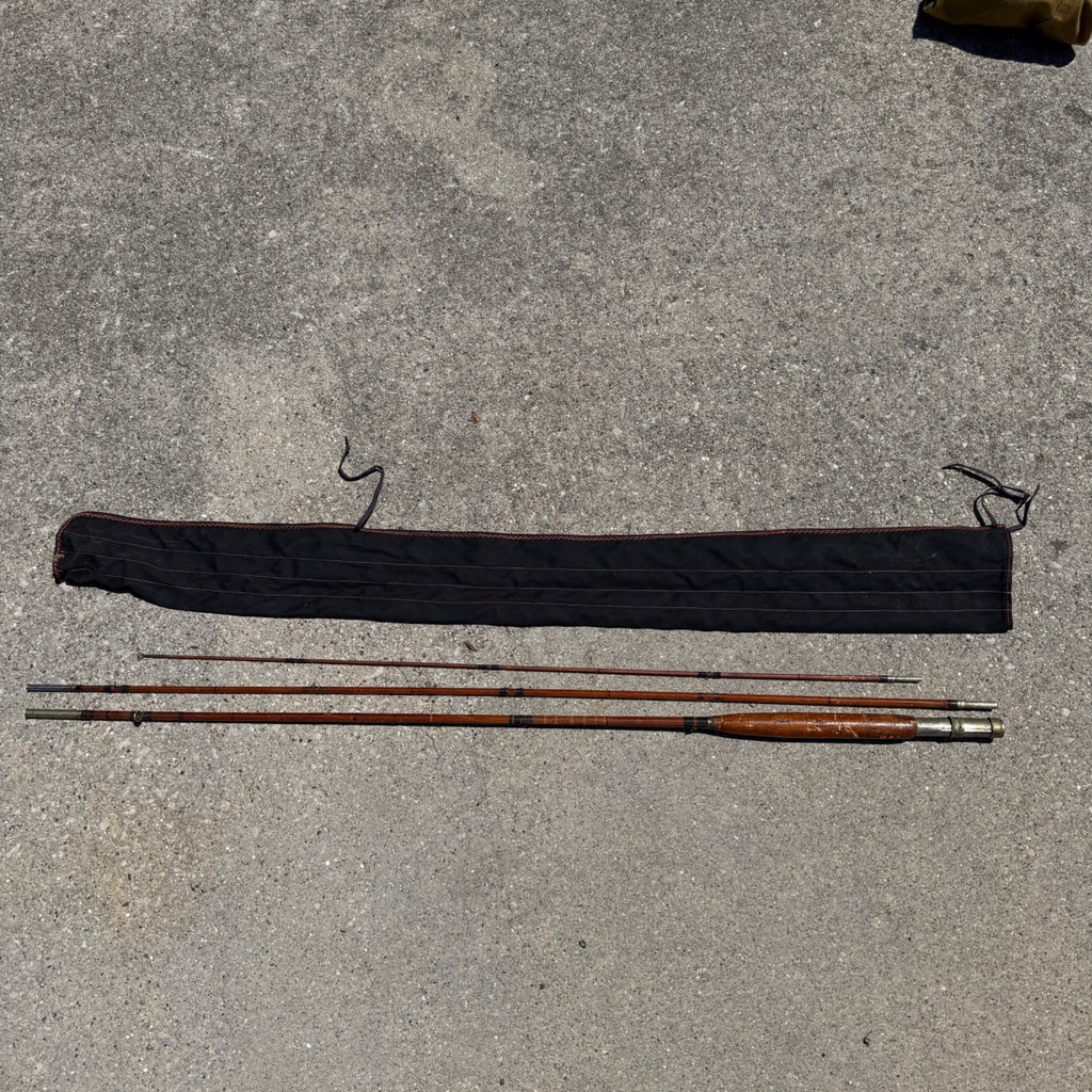 Early South Bend Fly Fishing Rod Bamboo 9ft W/ Slip Case 3-piece