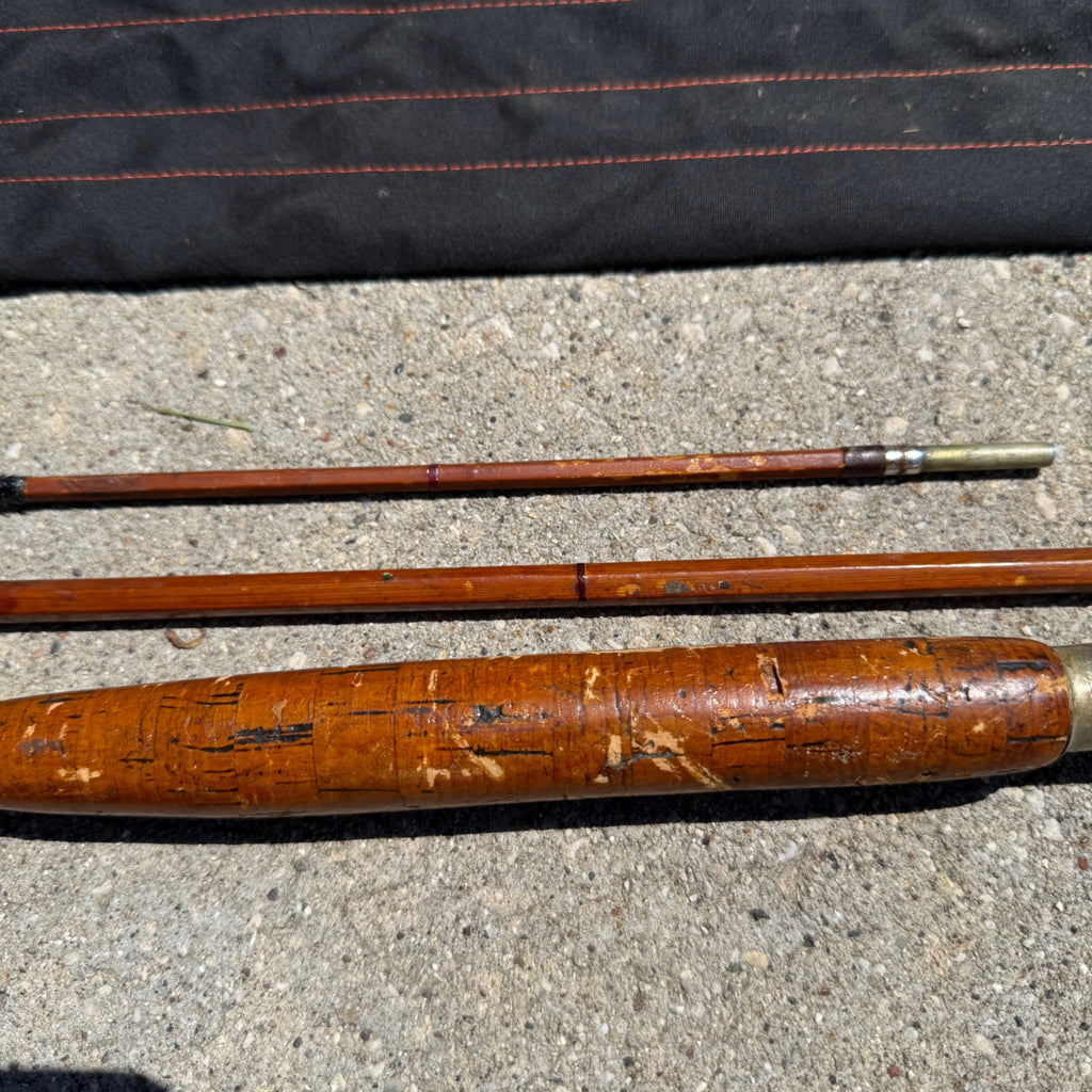 Early South Bend Fly Fishing Rod Bamboo 9ft W/ Slip Case 3-piece