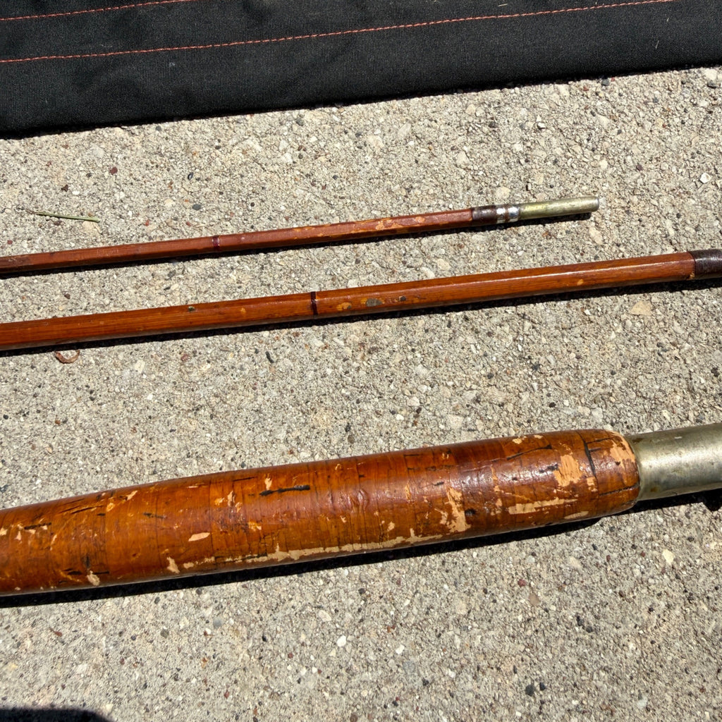 Early South Bend Fly Fishing Rod Bamboo 9ft W/ Slip Case 3-piece