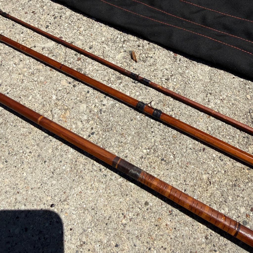 Early South Bend Fly Fishing Rod Bamboo 9ft W/ Slip Case 3-piece
