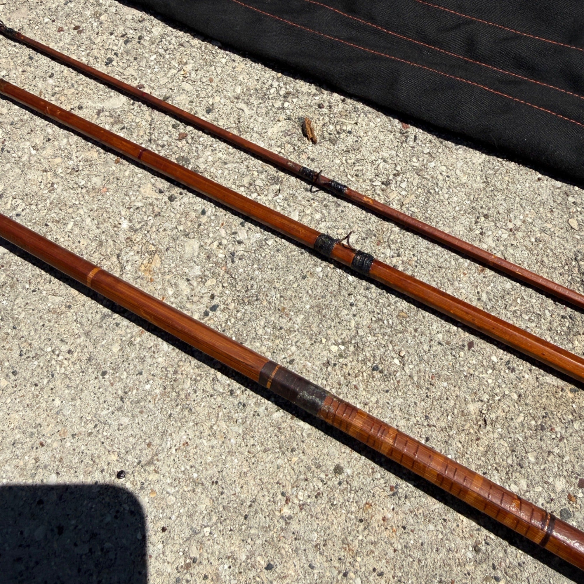 Early South Bend Fly Fishing Rod Bamboo 9ft W/ Slip Case 3-piece