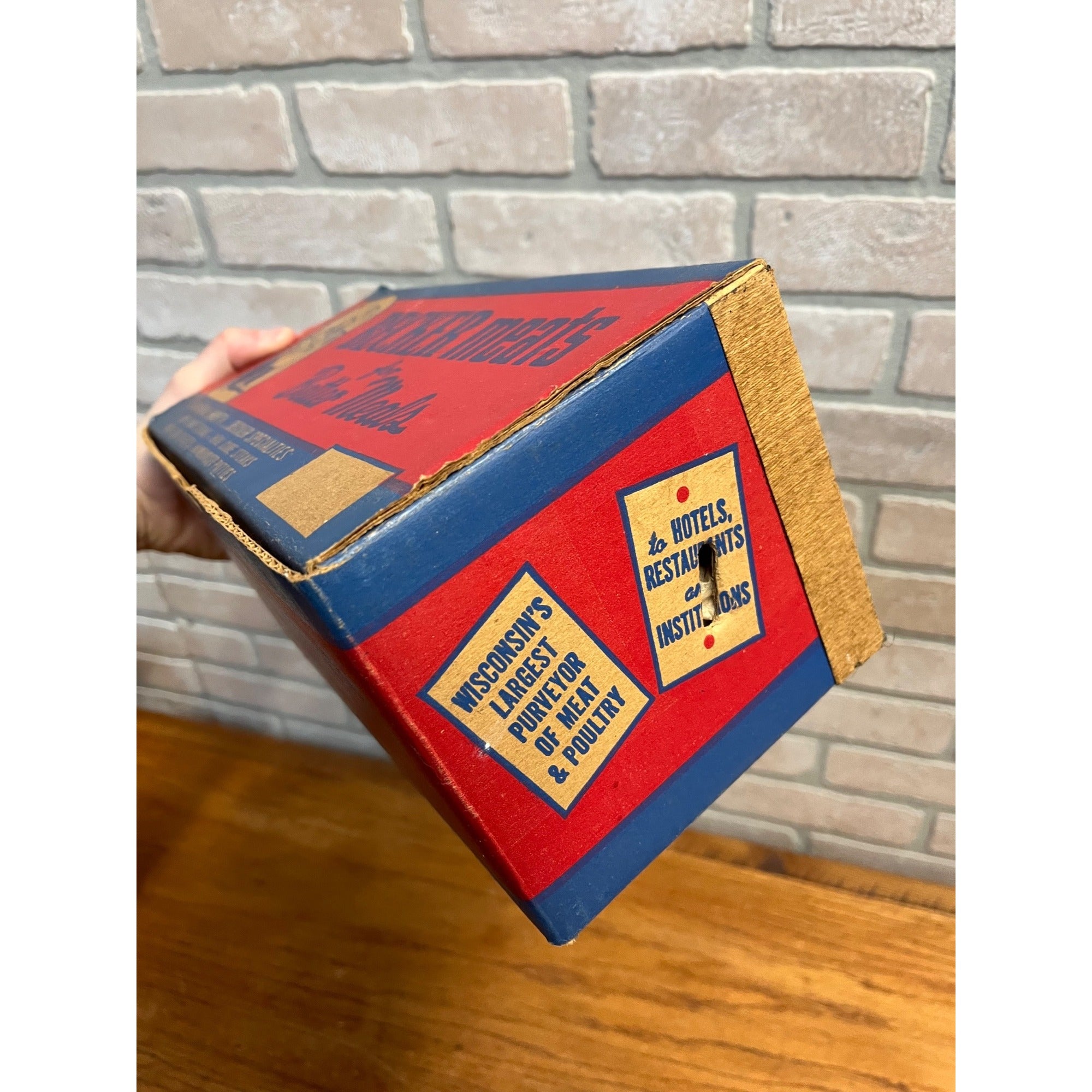 Vintage Becker Meats Milwaukee Wisconsin Advertising Empty Cardboard Box Wis WI