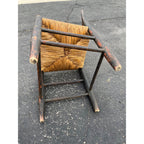 Antique Primitive 19th c. American Primitive Ladderback Rush Seat Chair Painted Folk Art 1830s Civil War Era