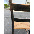 Antique Primitive 19th c. American Primitive Ladderback Rush Seat Chair Painted Folk Art 1830s Civil War Era