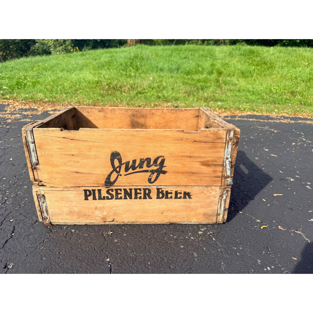 Vintage 1930s Jung Pilsner Beer Crate Random Lake Wisconsin Wis WI