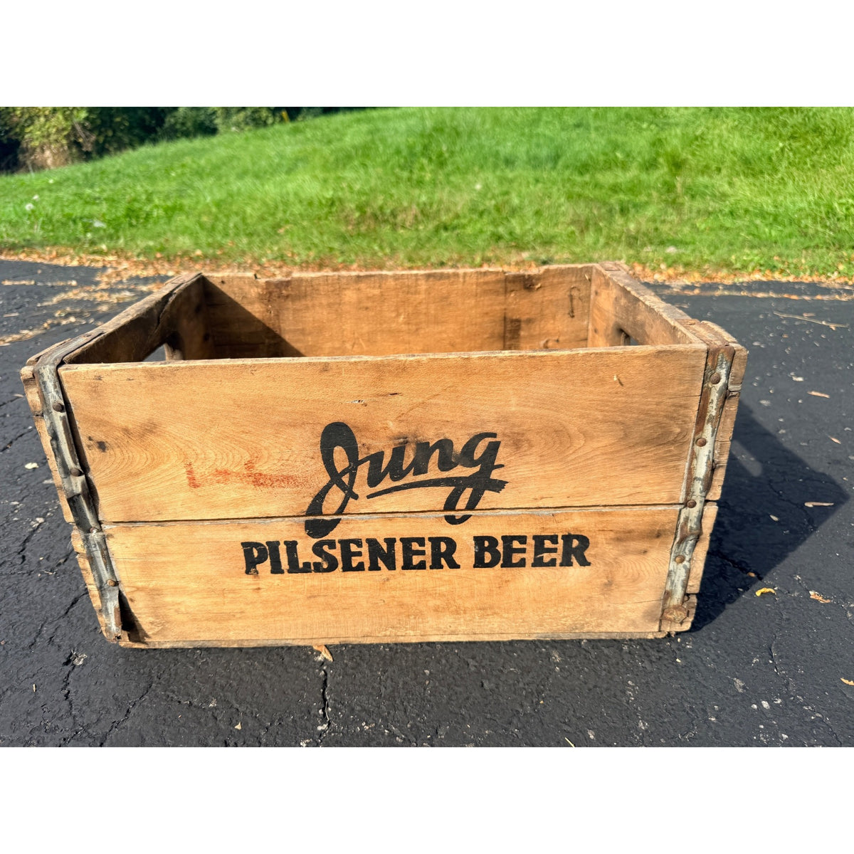 Vintage 1930s Jung Pilsner Beer Crate Random Lake Wisconsin Wis WI
