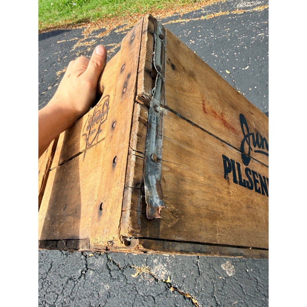 Vintage 1930s Jung Pilsner Beer Crate Random Lake Wisconsin Wis WI