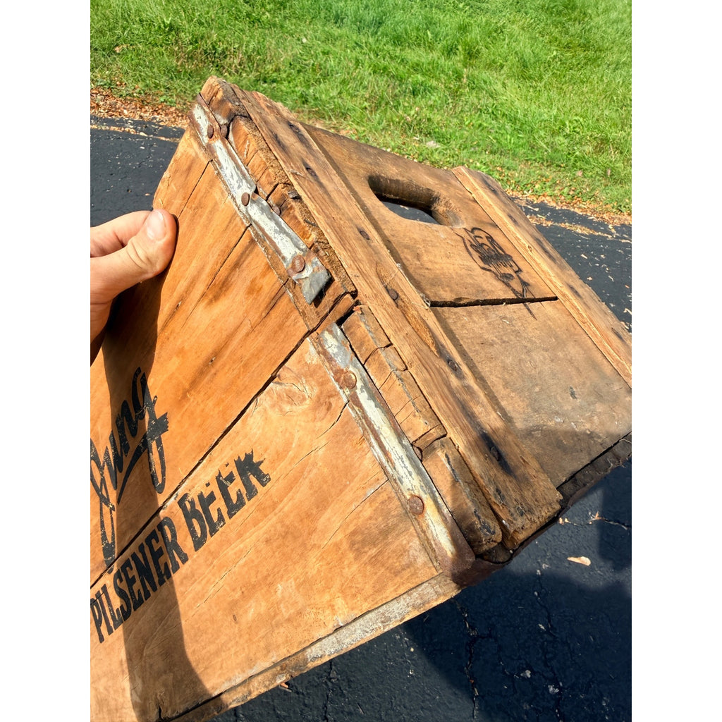 Vintage 1930s Jung Pilsner Beer Crate Random Lake Wisconsin Wis WI