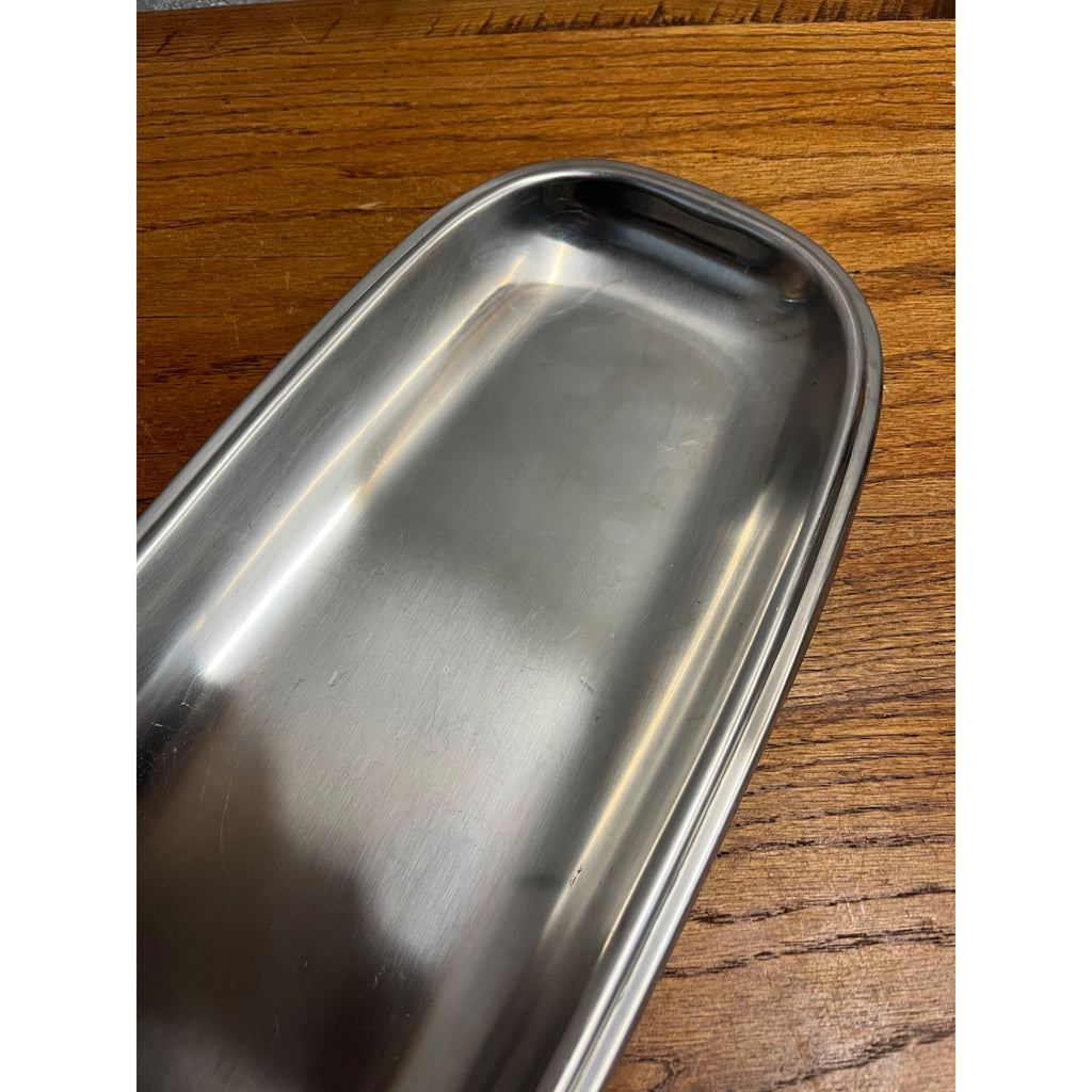 Vintage 1960s MCM Cultura Stainless Steel AB Silver & Stal Sweden 17" Bread Tray