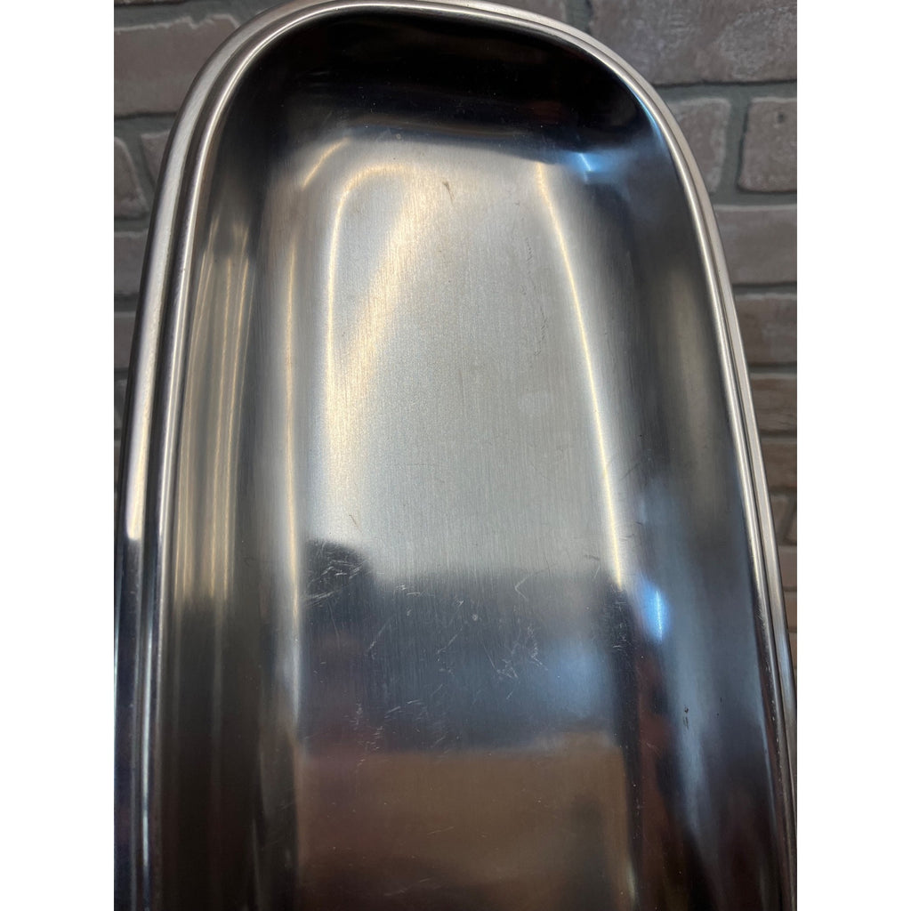Vintage 1960s MCM Cultura Stainless Steel AB Silver & Stal Sweden 17" Bread Tray
