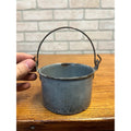 Antique Primitive Gray Enamel Graniteware Berry Bucket / Berry Pail -No Lid- Farmhouse Decor, Miniature