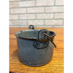 Antique Primitive Gray Enamel Graniteware Berry Bucket / Berry Pail -No Lid- Farmhouse Decor, Miniature