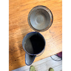 Antique Primitive Farmhouse Enamelware Gray Graniteware 8" Coffee Pot - As-Is